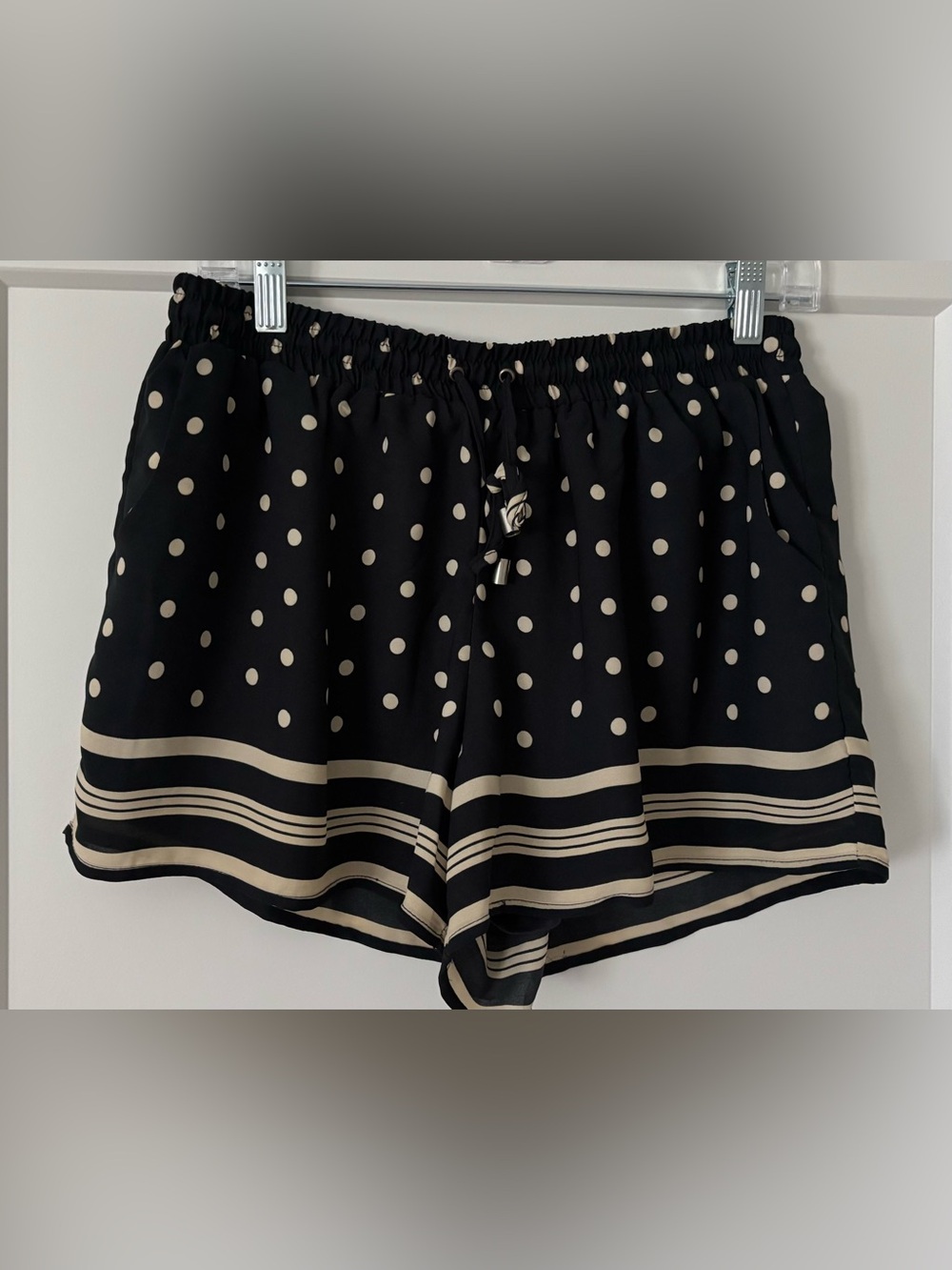 Anthropologie Elevenses Lined Shorts, Dark Navy Blue/Cream